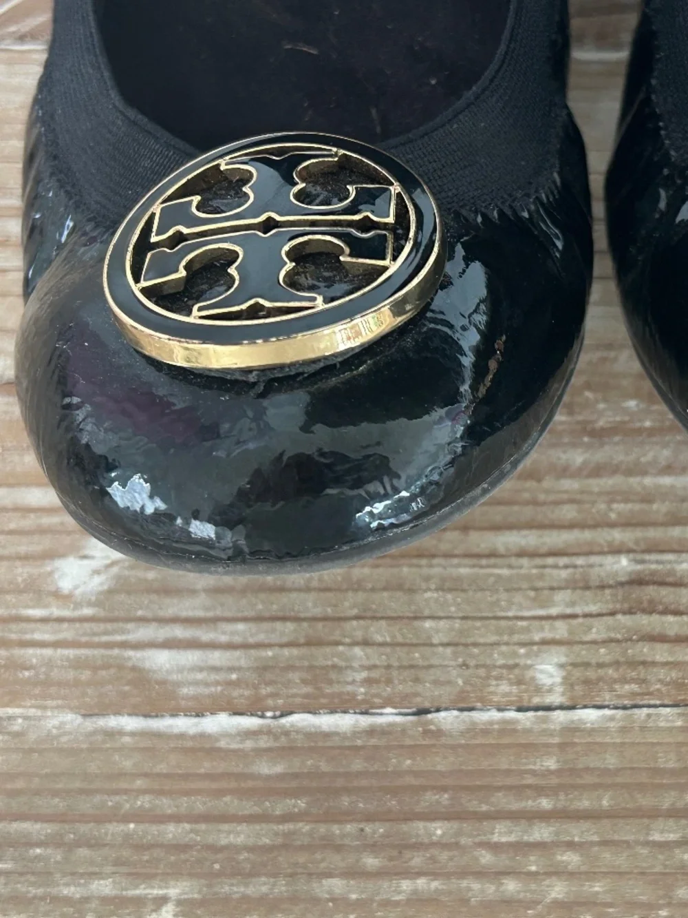 Tory Burch Caroline Wedge Patent Leather Pumps Patent Leather - Sz 8.5 VGC